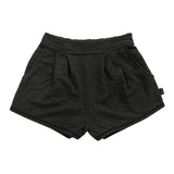 T2LOVE PLEATED FRONT ELASTIC POCKET SHORT - CHARCOAL