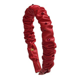 BARI LYNN CRYSTALLIZED LEATHER CRINKLE HEADBAND - RED