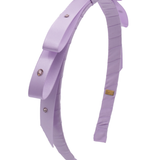 BARI LYNN CRYSTALLIZED THIN SATIN WRAP BOW HEADBAND - LAVANDER