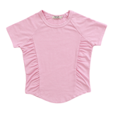 T2LOVE S/S GATHERED TEE - LIGHT PINK