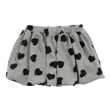 T2LOVE BUBBLE SKORT - HEATHER GREY/HEARTS