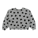 T2LOVE BALLOON SLEEVE PULLOVER - HEATHER GRAY/HEARTS