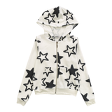 T2LOVE ZIP HOODIE AND SKORT SET - WINTER WHITE/STARS