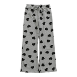 T2LOVE SWEATER KNIT WIDE LEG PANT - HEATHER GRAY/HEARTS