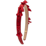 BARI LYNN CRYSTALLIZED METALLIC BOW HEADBAND - RED