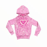 CALIFORNIAN VINTAGE PULLOVER HOODIE - TIE DYE PINK HEART