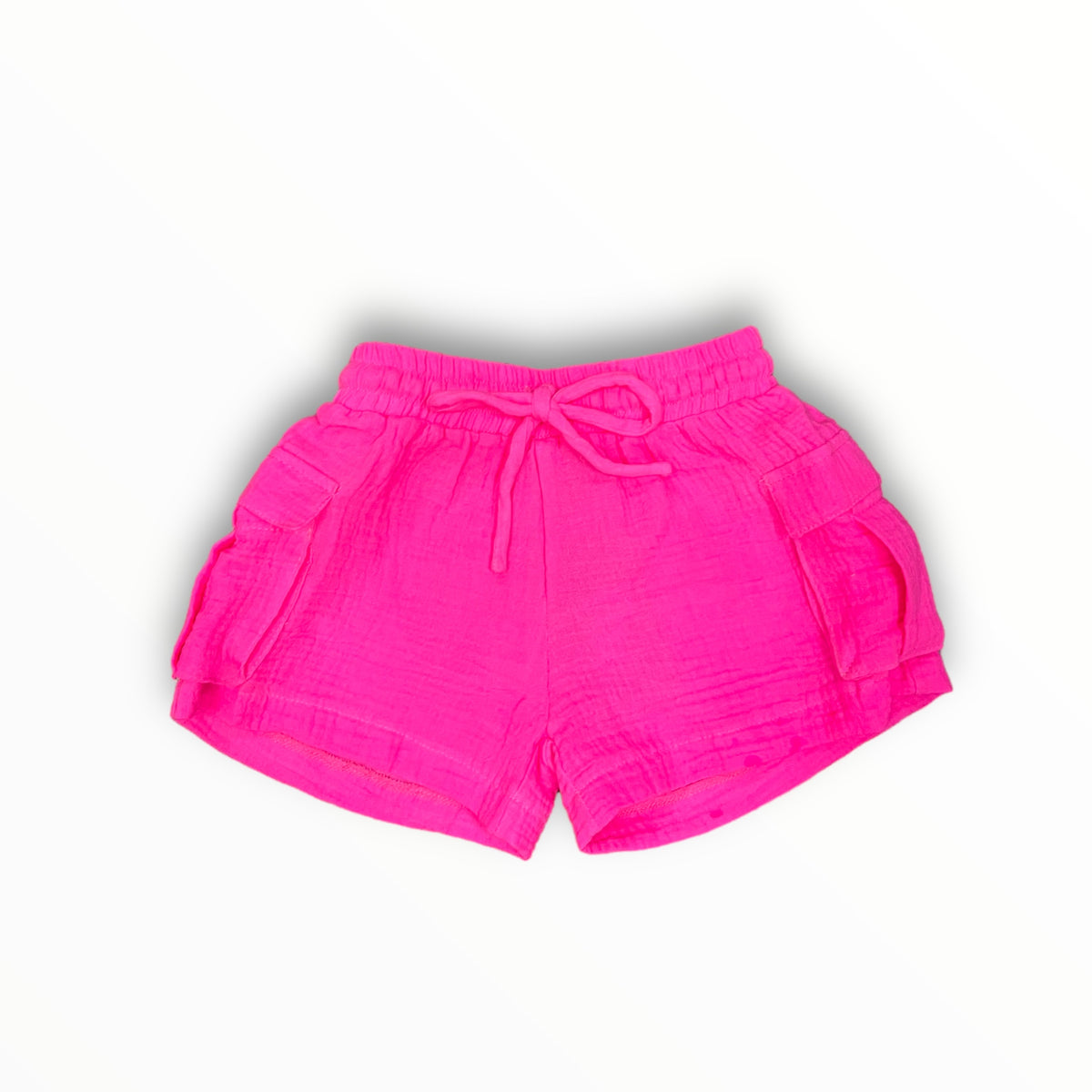 FLOWERS BY ZOE GAUZE CARGO SHORT NEON PINK Meant 2 Be Kids