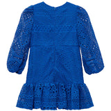 MARLO KIDS TALLULAH EMBROIDERED DRESS - ROYAL BLUE