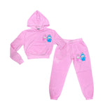 FIREHOUSE PULLOVER HOODIE AND SWEATS SET - ICE PINK/LABUBU