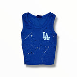 FIREHOUSE RIBBED TANK - ROYAL BLUE/LA/SPLATTERED