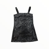 T2LOVE STRAP SLIP DRESS - BLACK SEQUIN