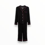 KATIE J JUNIOR MAIA PANT LOUNGE SET - BLACK/HOT PINK TRIM