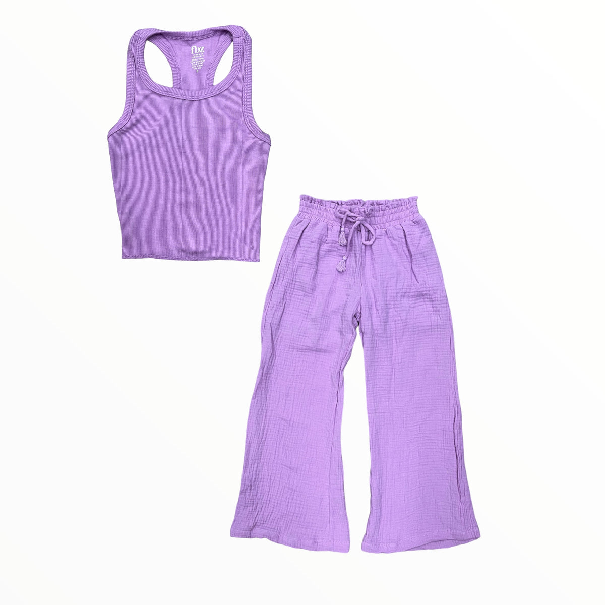 FLOWERS BY ZOE RIBBED TANK LAVANDER