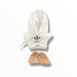 LABUBU OUTFIT - WHITE HOODIE/KHAKI