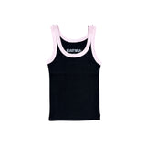 KATIE J TWEEN SPENCER TANK - BLACK/BALLET PINK