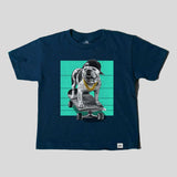 BULLDOG SKATEBOARDING T-SHIRT - NAVY