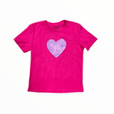 CALIFORNIAN VINTAGE T-SHIRT - FUSCHIA/LEATHER HEART
