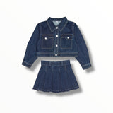 MINI DREAMERS NIKKI DENIM JACKET AND SKIRT SET - DENIM