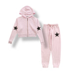 T2LOVE ZIP HOODIE AND SWEATS SET - BALLET PINK/STAR