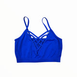MALIBU SUGAR CRISS CROSS BRA CAMI O/S - ROYAL BLUE