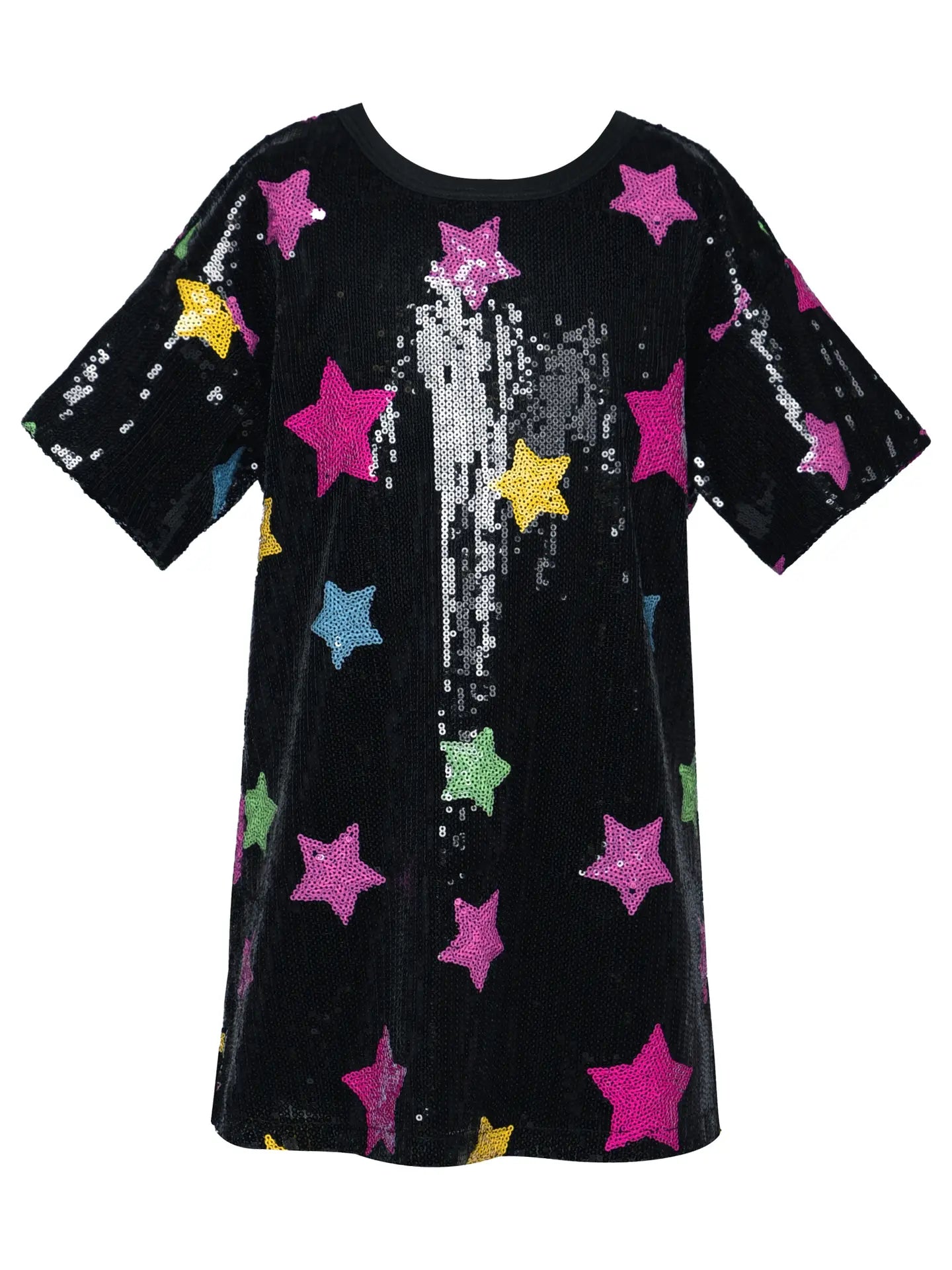 star sequin dress Baby Sara Stars s/s Sequin Dress ~ Black Multi 5