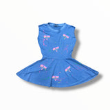 FIREHOUSE TANK DRESS - NEON BLUE/ PALM TREES/SPLATTERED