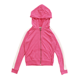 T2LOVE CONTRAST HOODED ZIP JACKET - HOT PINK