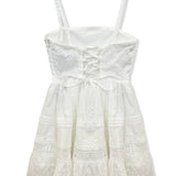 KATIE J TWEEN BRIDGET LACE INSERT DRESS - WHITE