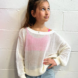 KATIE J TWEEN FINLEY SWEATER - WHITE