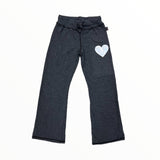 T2LOVE RELAXED BOOT SWEATS - CHARCOAL/SILVERT HEART