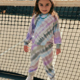FAIRWELL PIN TUCK SWEATSHIRT AND SWEATPANT SET - LILAC STRIPE