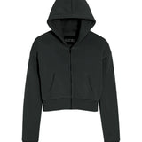 KATIE J DYLAN CROP ZIP HOODIE - BLACK