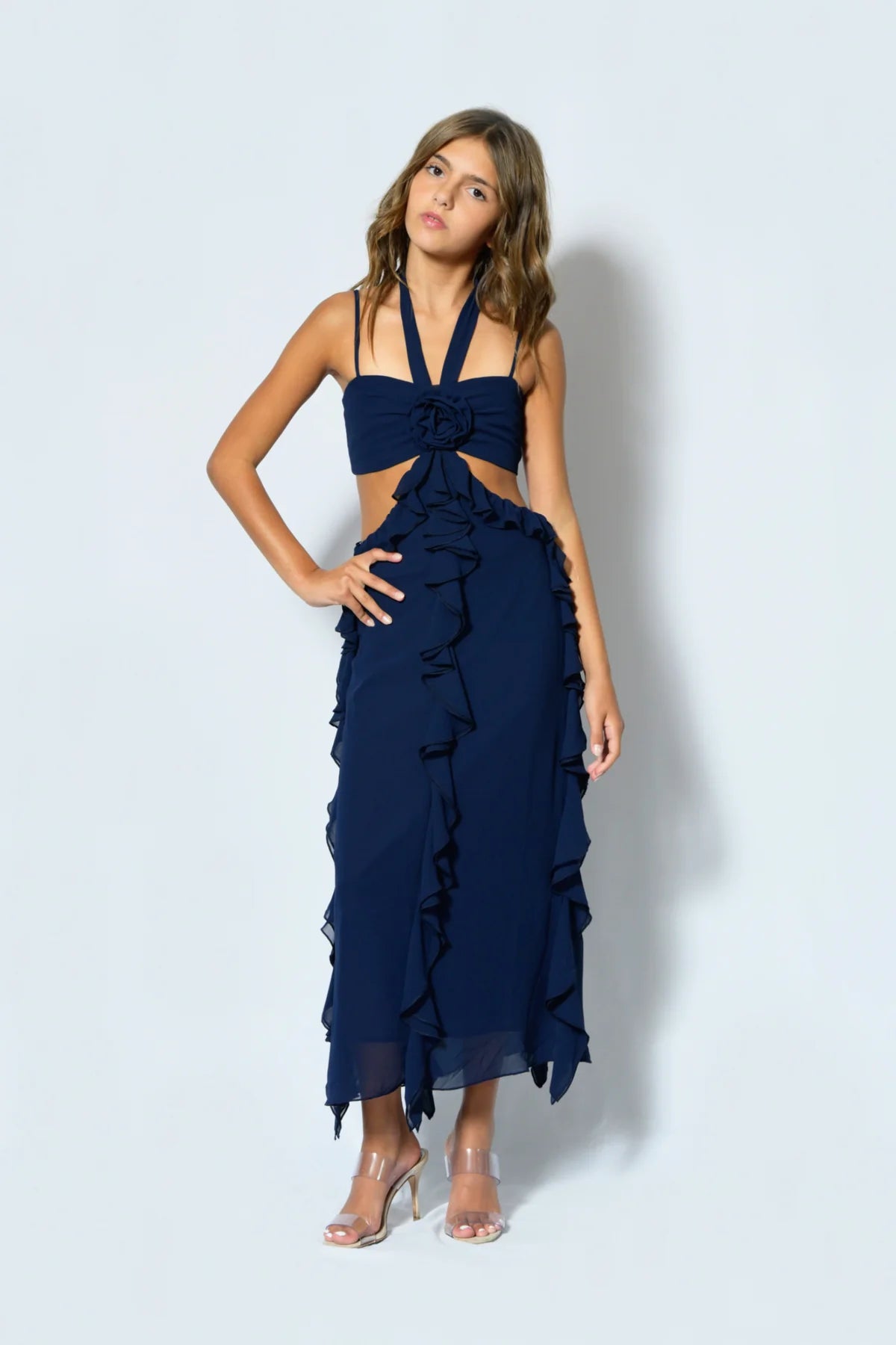 KATIE J TWEEN EVERLY CUTOUT MAXI DRESS