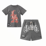 NUNUNU LA SWEATSHORT - WASHED GRAPHITE
