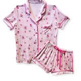 KATIE J LYNN SHORTS LOUNGE SET - PINK ROSEBUD