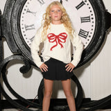KATIE J TWEEN MAGGIE SWEATER - IVORY/RED