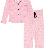KATIE J JUNIOR MAIA PANT LOUNGE SET - PINK MICRO DOT