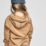 MUNSTER FLATFLOCK HOODIE - MINERAL ALMOND