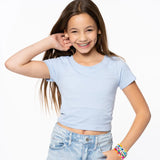 MALIBU SUGAR S/S BASIC SEAMLESS TOP - SKY BLUE