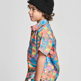 MUNSTER CRAZYPINES SHIRT - FLURO PALM