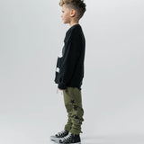 NUNUNU SIDE STAR LIGT PANTS - OLIVE