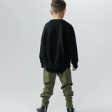 NUNUNU SIDE STAR LIGT PANTS - OLIVE