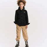 NUNUNU LOOK SHARP BUTTON UP SHIRT - BLACK
