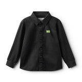 NUNUNU LOOK SHARP BUTTON UP SHIRT - BLACK