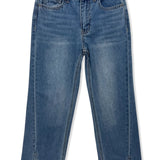 KATIE J TWEEN PAIGE SLIT FRONT JEANS - DENIM