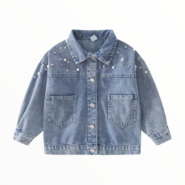 MEANT 2 BE OVERSIZED PEARL DENIM JACKET