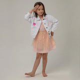 PETITE HAILEY PATCHED DENIM JACKET - WHITE