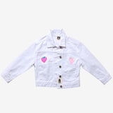 PETITE HAILEY PATCHED DENIM JACKET - WHITE