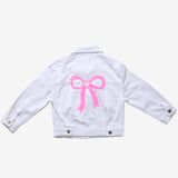 PETITE HAILEY PATCHED DENIM JACKET - WHITE