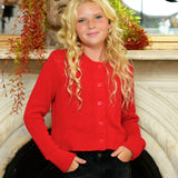 KATIE J TWEEN PIPER CARDIGAN -RED
